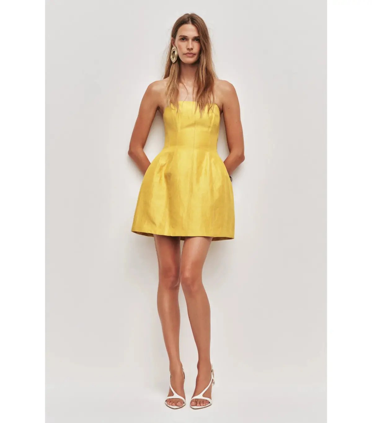 Aje Baret Strapless Mini Dress in Chartreuse Size AU 8 photo 2