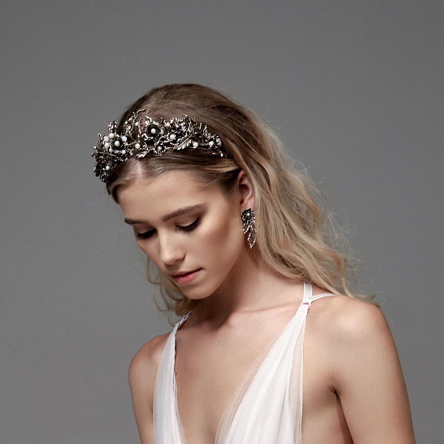 Ashlee Lauren Vintage Floral Earrings photo 3