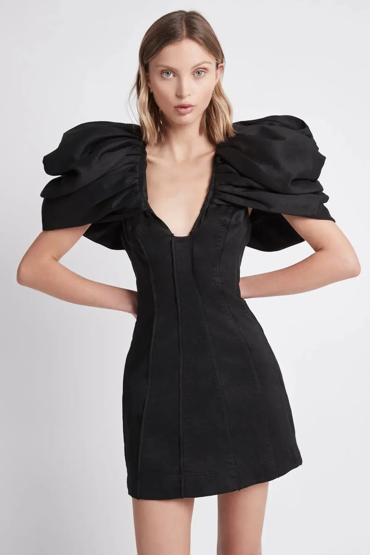 Aje Admiral Butterfly Sleeve Mini Dress Black Size 10 photo 2