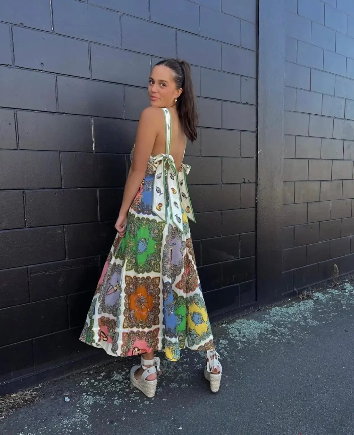 Alemais Trippy Troppo Halter Midi Multi Dress Size 8 photo 2
