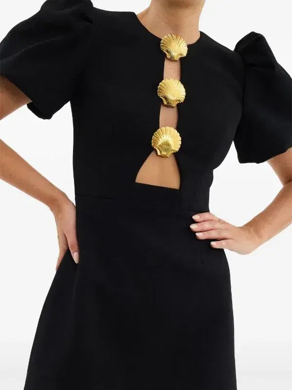 Rebecca Vallance Sirene Puff Sleeve Mini Dress Black Size 12 photo 4