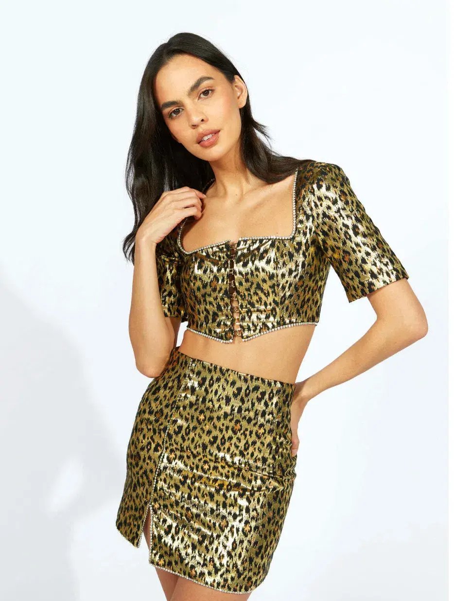 Alice McCall Night Cat Top Gold Size AU 6 photo 4