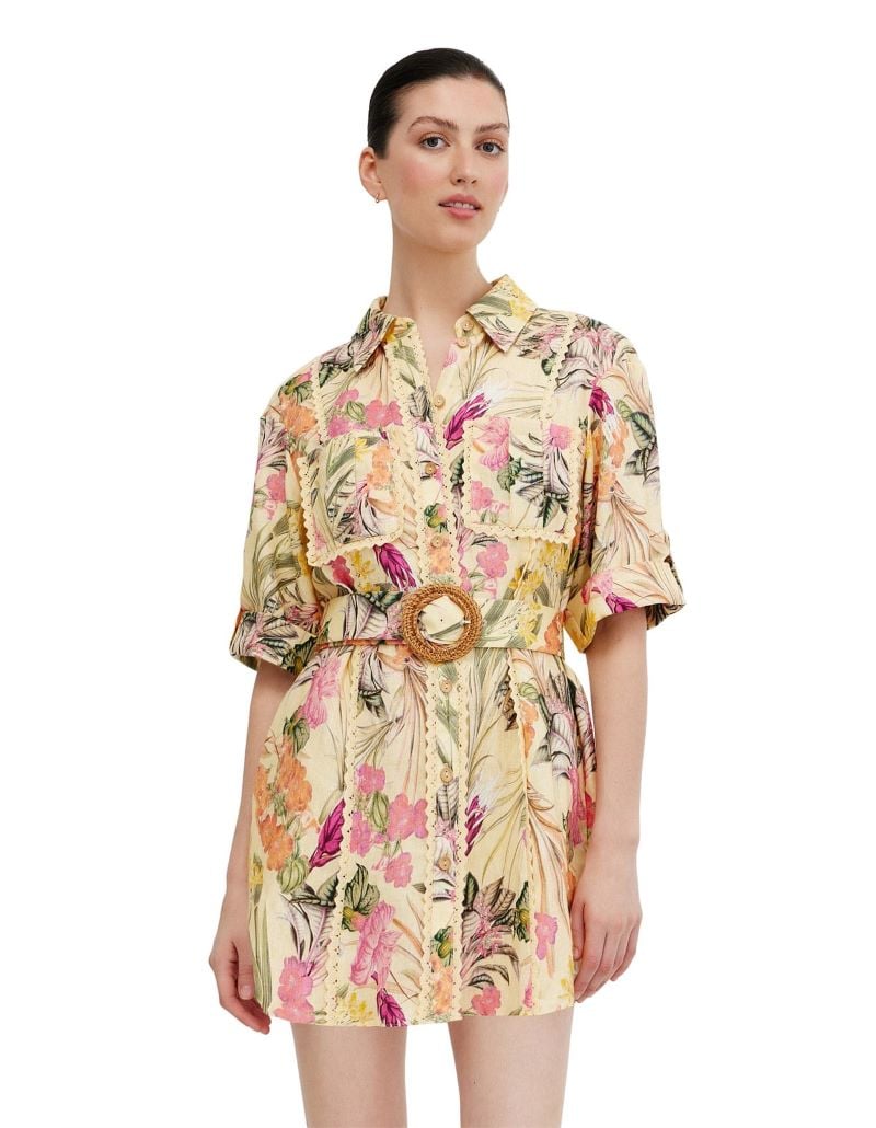 Significant Other Lark Mini Dress in Honey Botanical photo 2