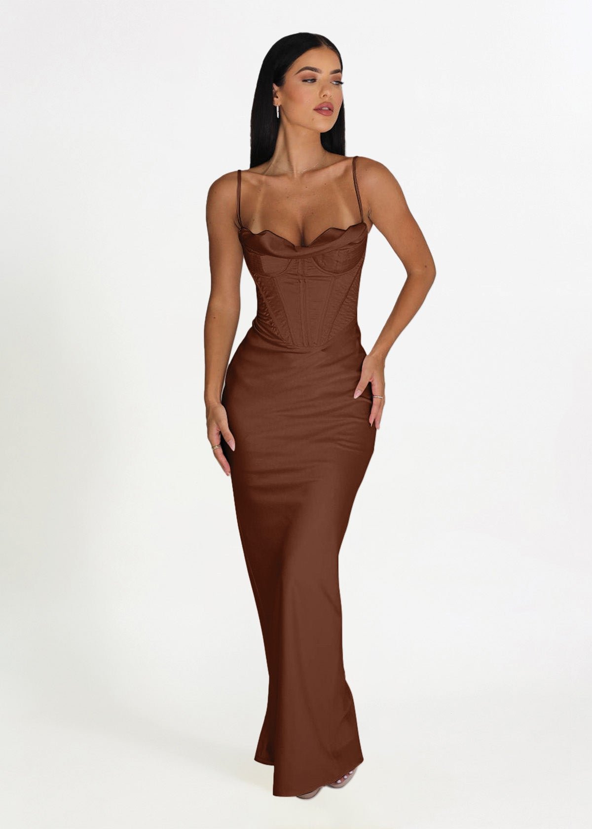 Charmaine Corset Gown in Chocolate photo 2