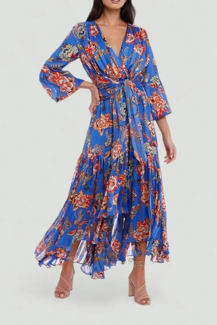 Elliatt Balance Dress in Blue/Print Size 10 photo 2