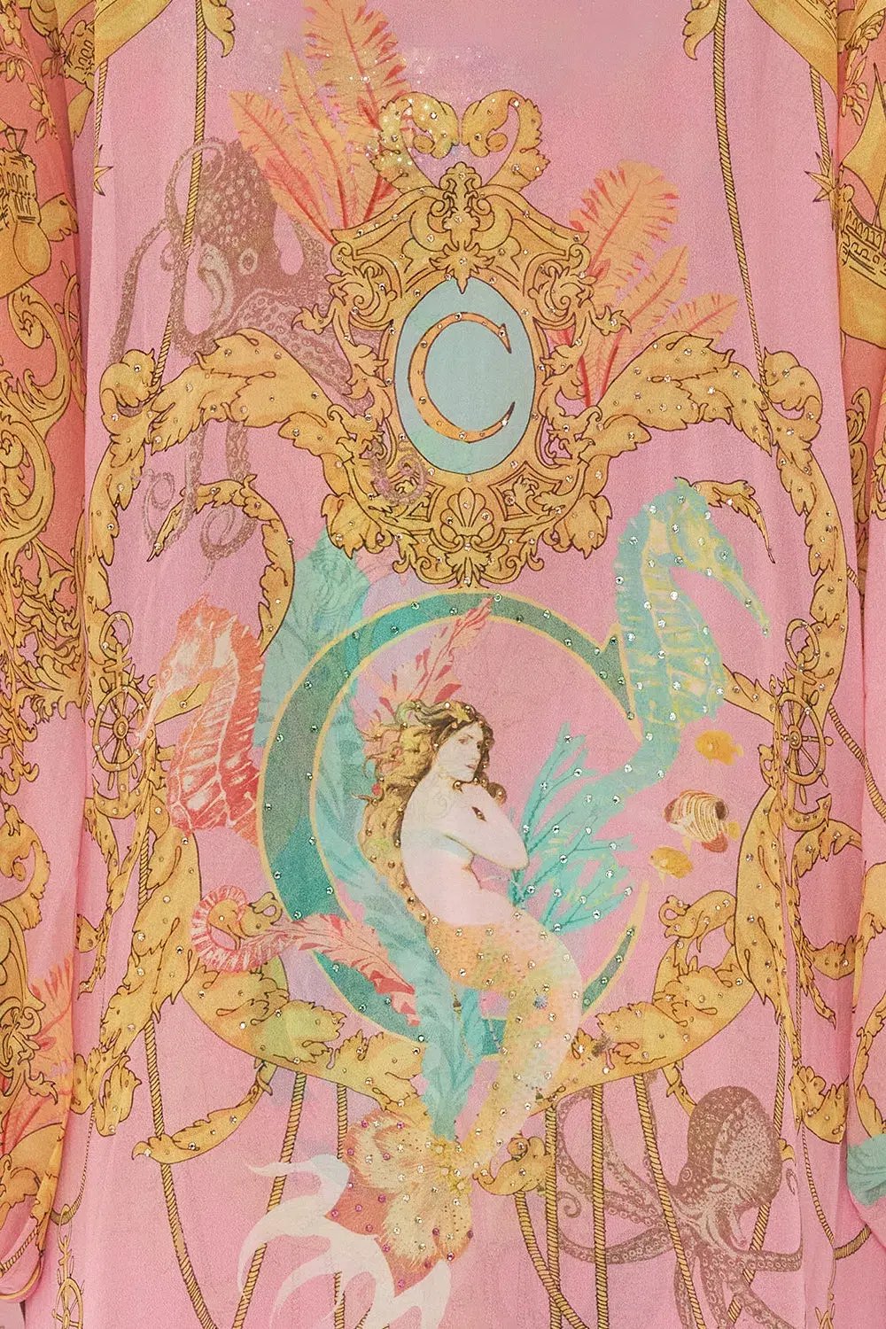 Camilla Mermaid Motel Silk Blouson Sleeve Layer Print Size 16/XL photo 4