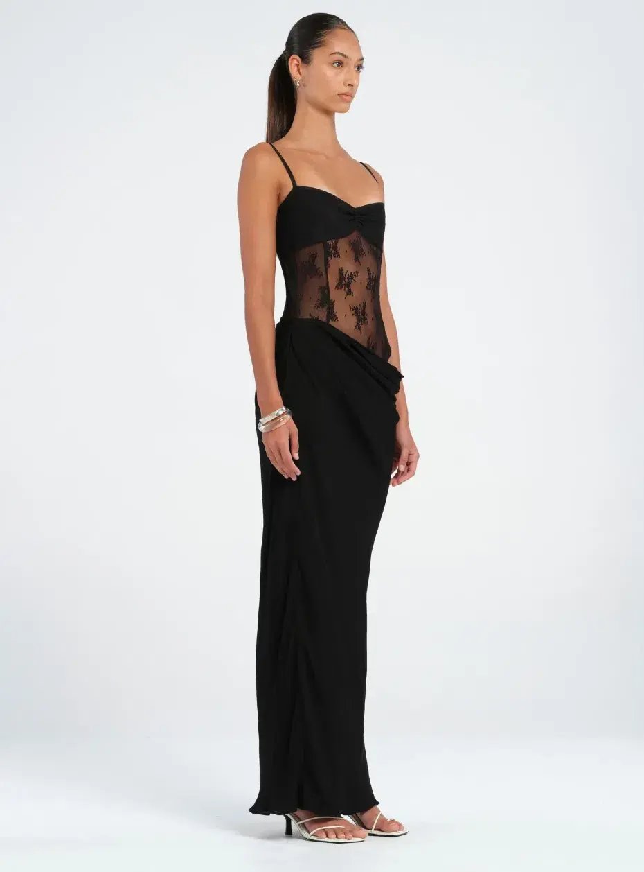 Benni Akio Maxi Dress Black Size 6 photo 2