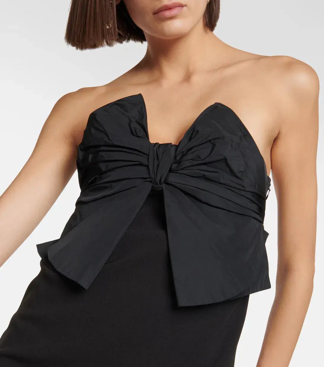 Red Valentino Strapless Bow Mini Dress Black Size 12 photo 2