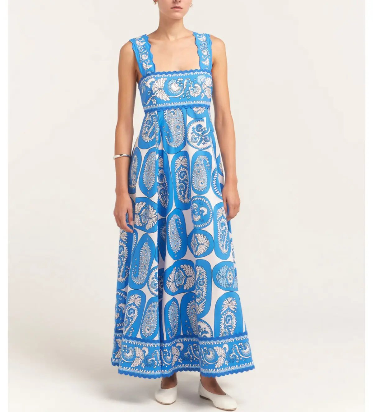 Alemais Dianna Summer Dress Paisley Blue/White Print Size AU 12 photo 4