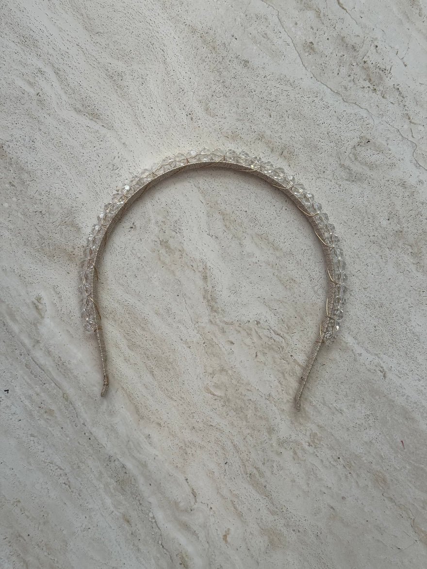 A'el Este Crystal Beaded Gold Headband photo 2