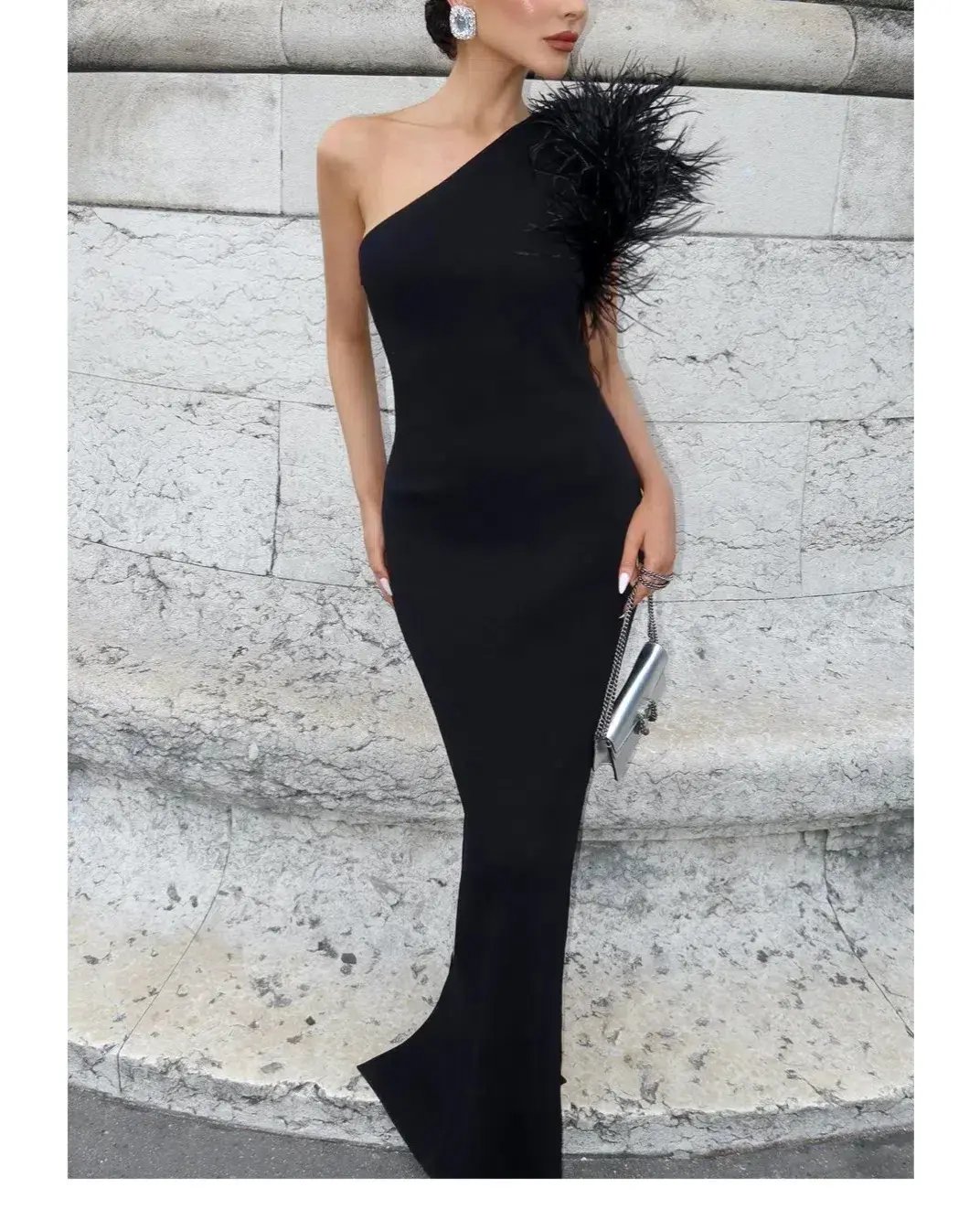 Rachel Gilbert Elcie Gown Black Size 8 photo 3