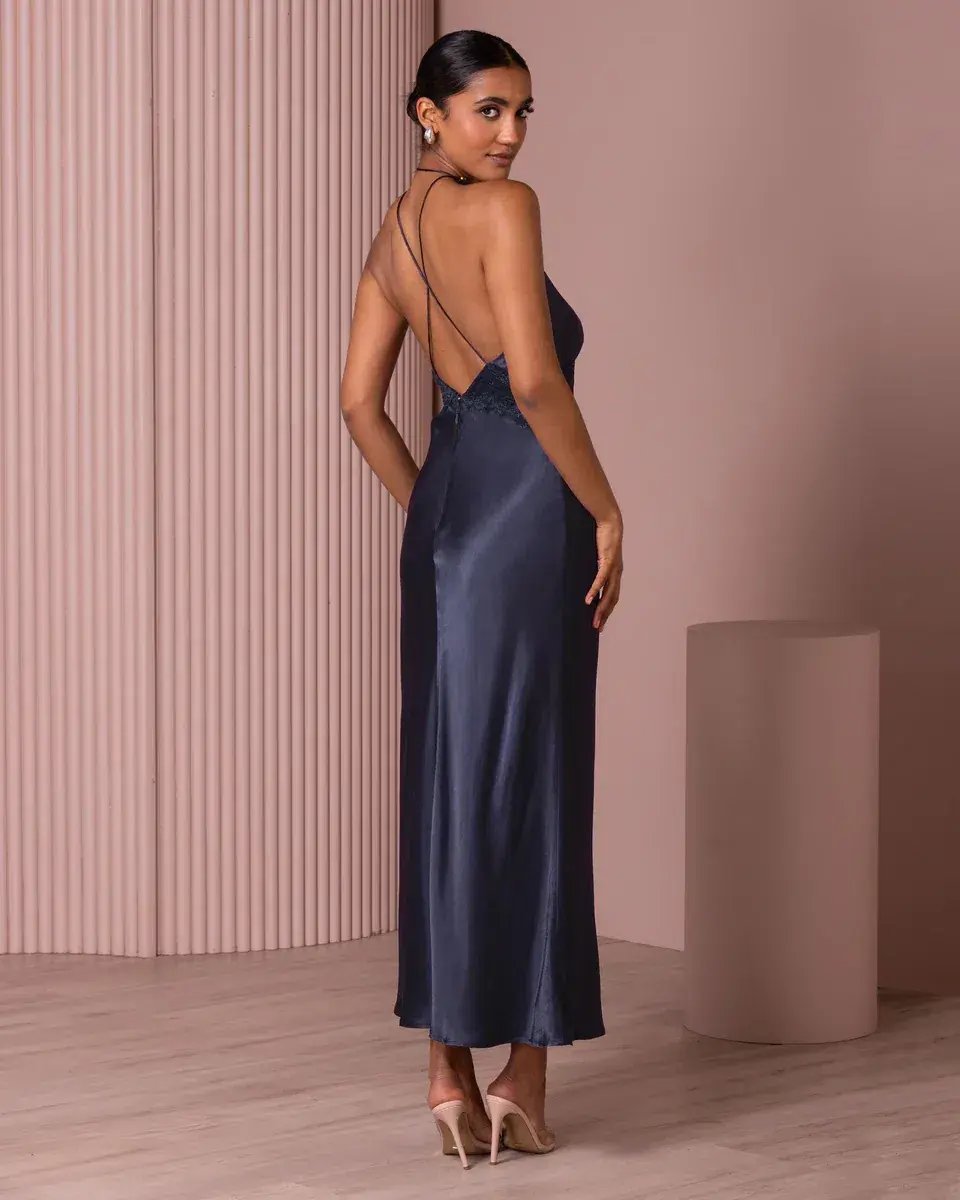 Azzurielle Milena Dress Navy Blue Size 12 photo 4