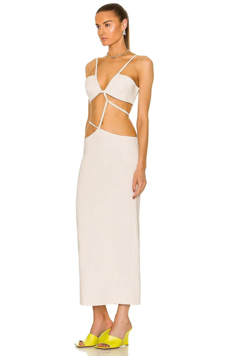 Christopher Esber  Cross Bandeau Tie Dress Bone Size 14 AU photo 3