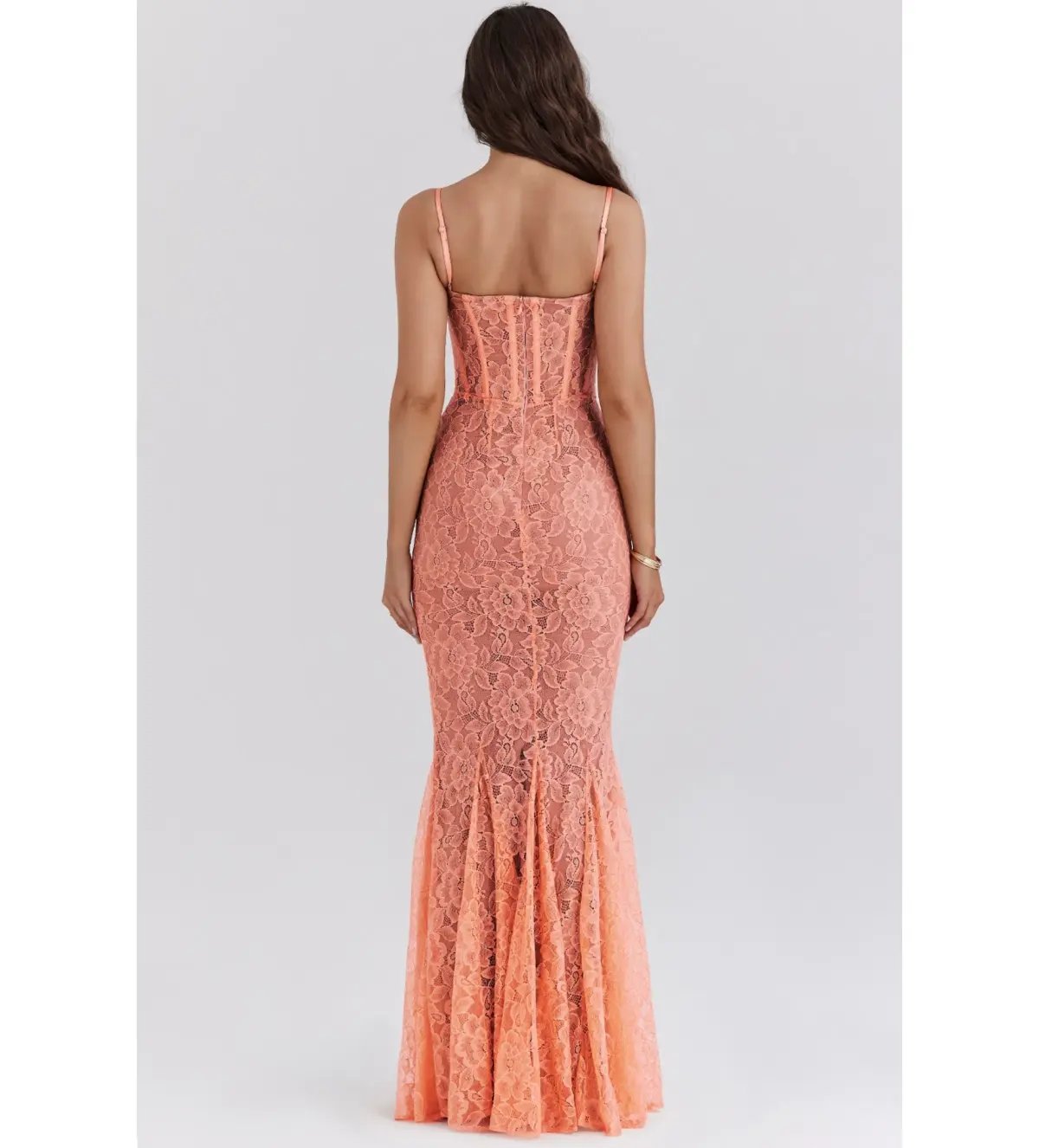 House Of CB Cordelia Lace Godet  Maxi Dress Sorbet Size XS / 6 photo 3