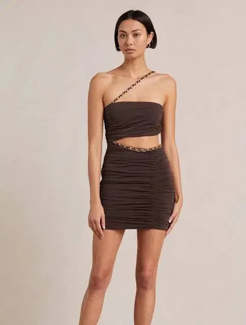 Bec & Bridge Joelene Mini Dress Brown Size 14 photo 4
