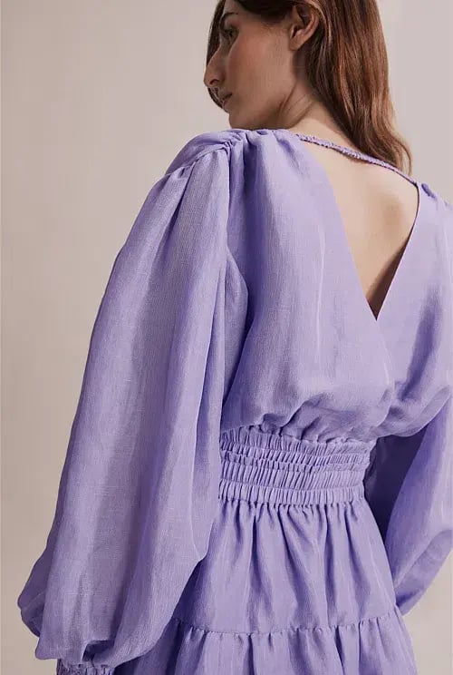 Country Road  Gathered Detail Mini Dress Lilac Size 8 photo 2