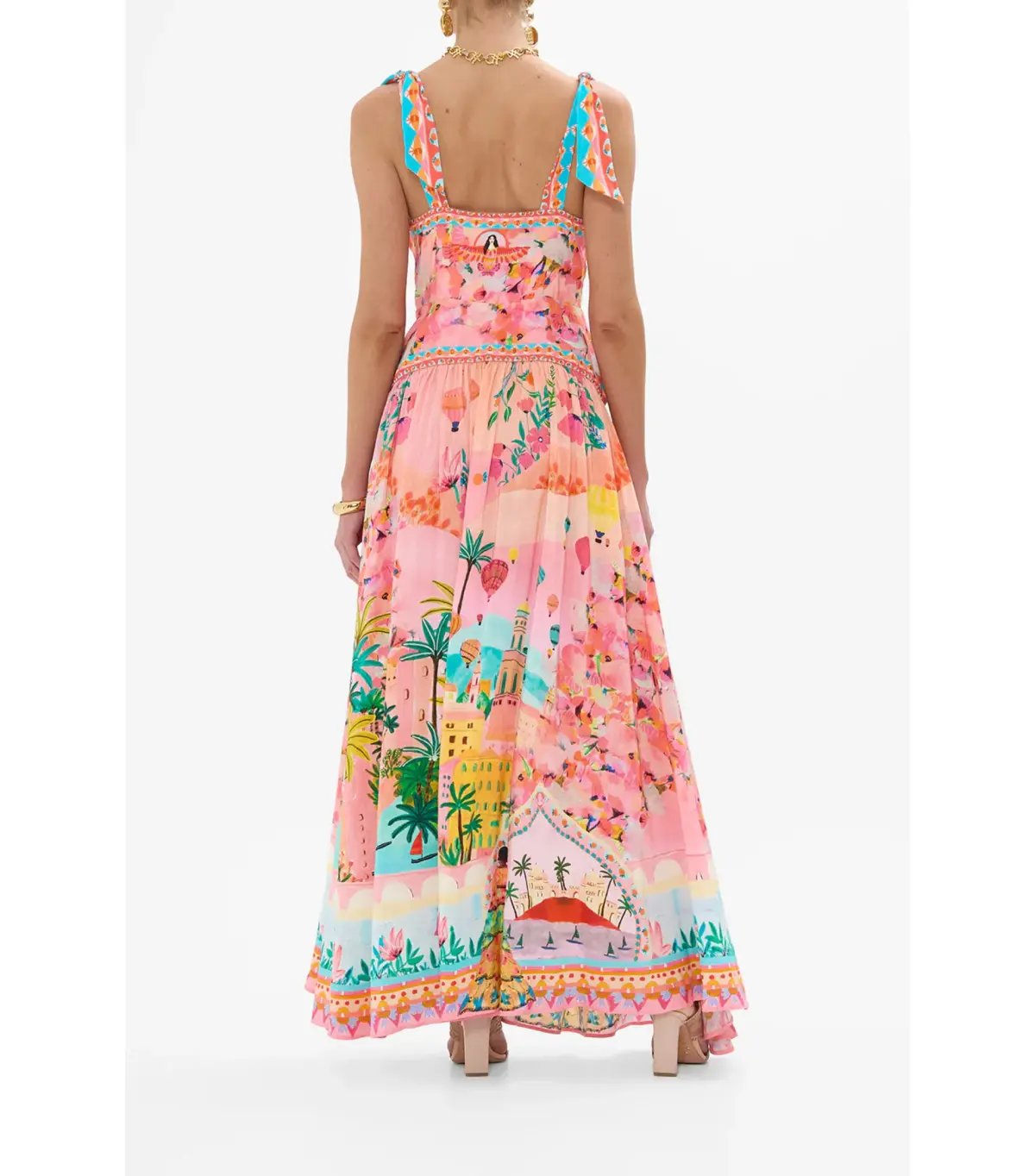 Camilla Tie Shoulder Dress in Sister Sunset Size AU 10 photo 5