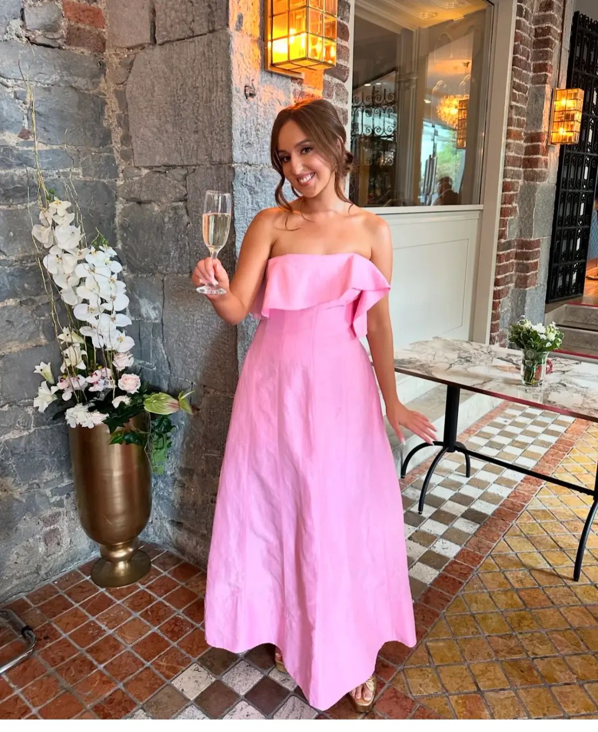 Aje Shallows Strapless Gown in Pink Size 8 photo 5