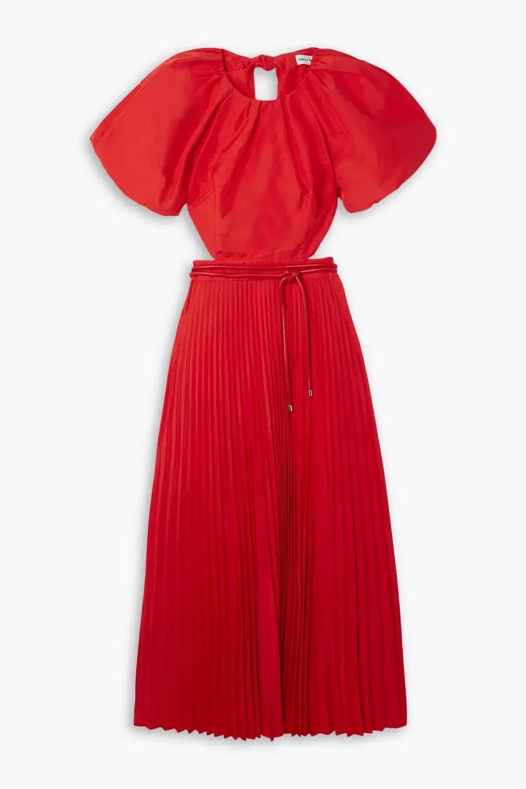 Rebecca Vallance Puff Sleeve Open Back Dress Red Size 14 photo 3