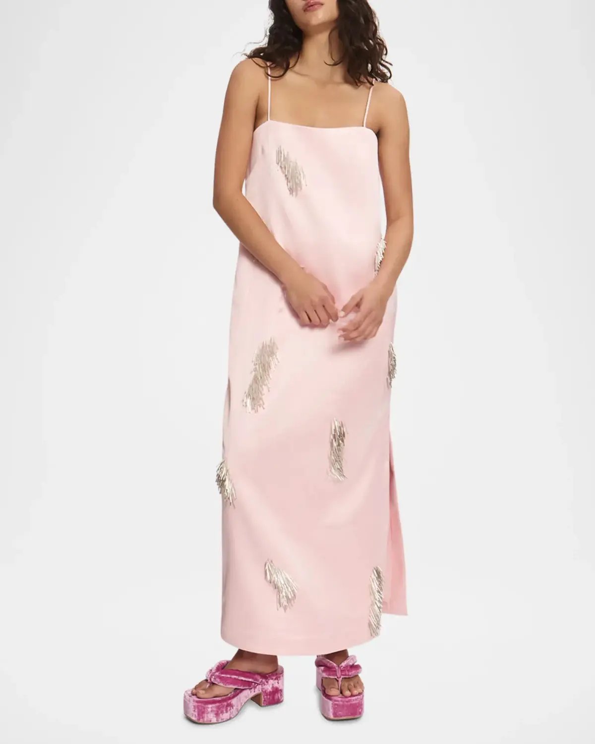 ALEMAIS Cindy Embellished Slip Dress Pink 8 photo 12