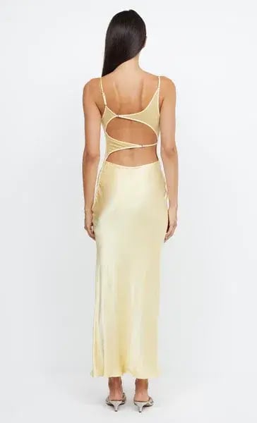 Bec & Bridge Margot Split  Midi Dress Yellow Size 10 photo 2