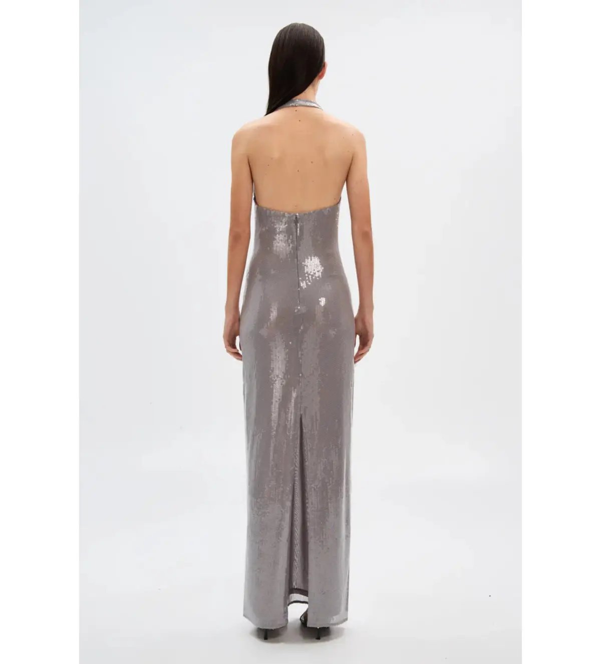 Misha Alusia Sequin Dress Silver Size 10/M photo 2