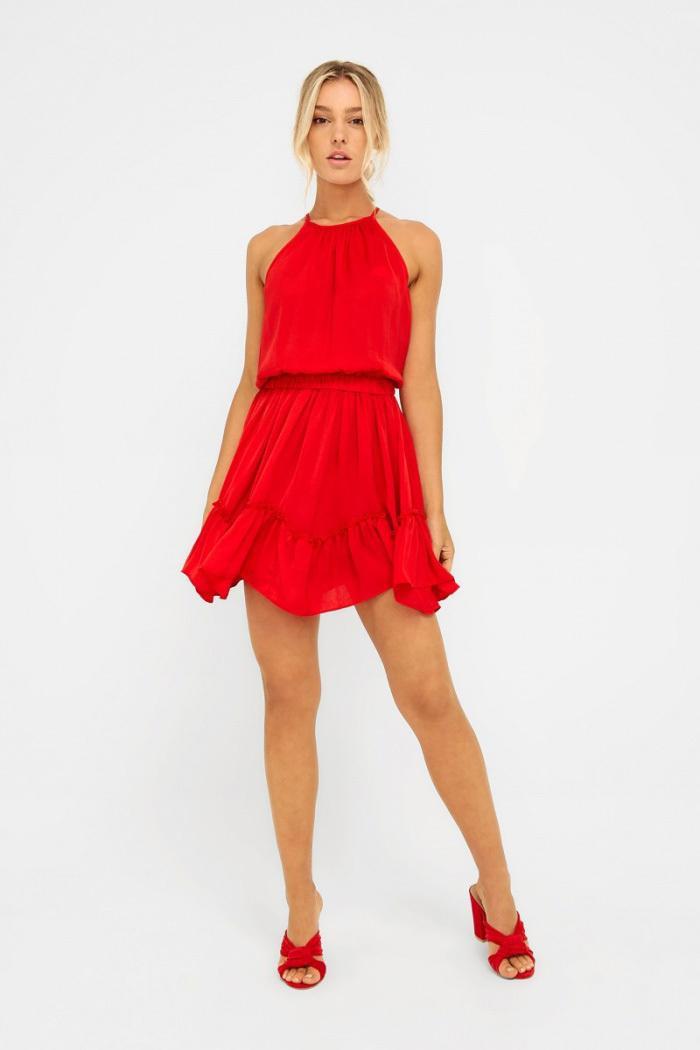 Scanlan Theodore Crepe Knit Bralette Dress Orange Size 8 photo 15