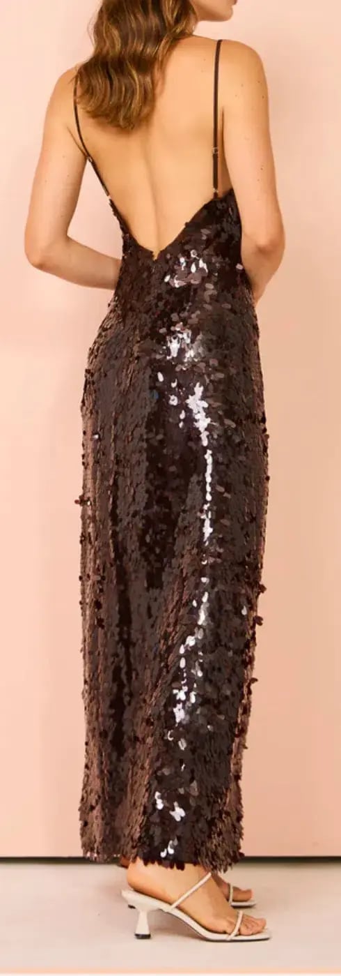 Alemais Geanie Sequin Gown in Chocolate Size 8 photo 4