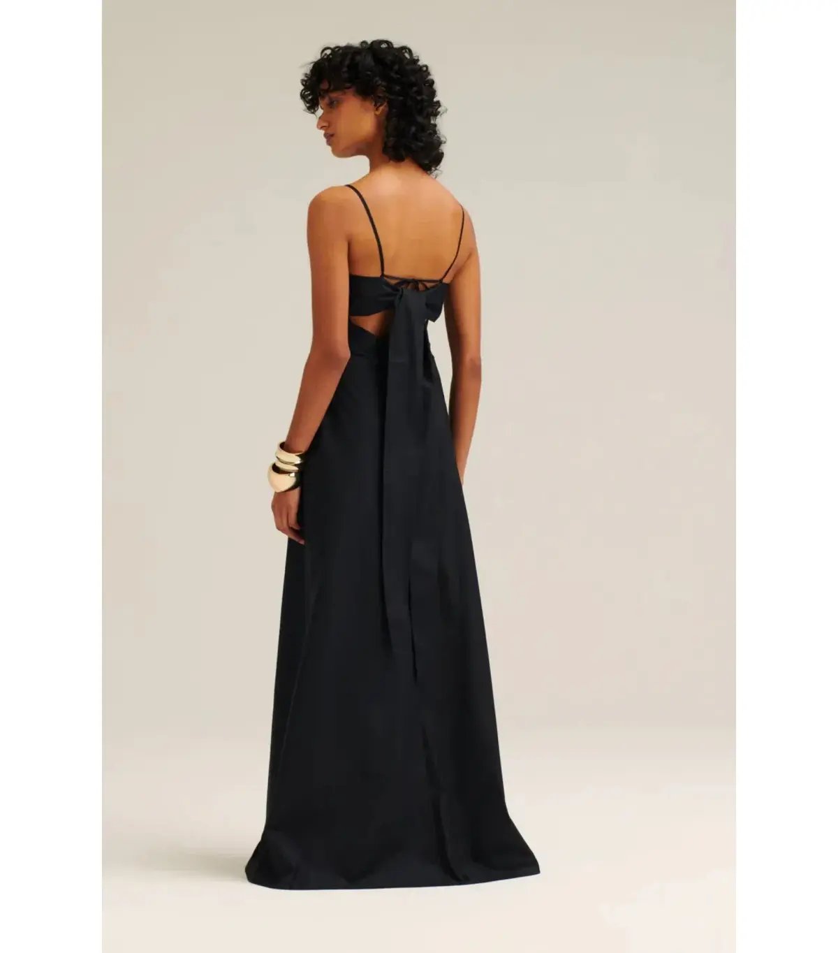 Scanlan Theodore Parachute Cotton Strappy Maxi Dress Black Size AU 6 photo 3