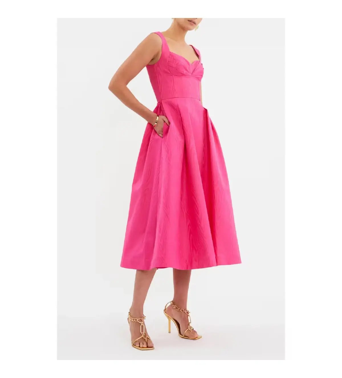 Rebecca Vallance Lyla Midi Dress Hot Pink Size 14 AU photo 3