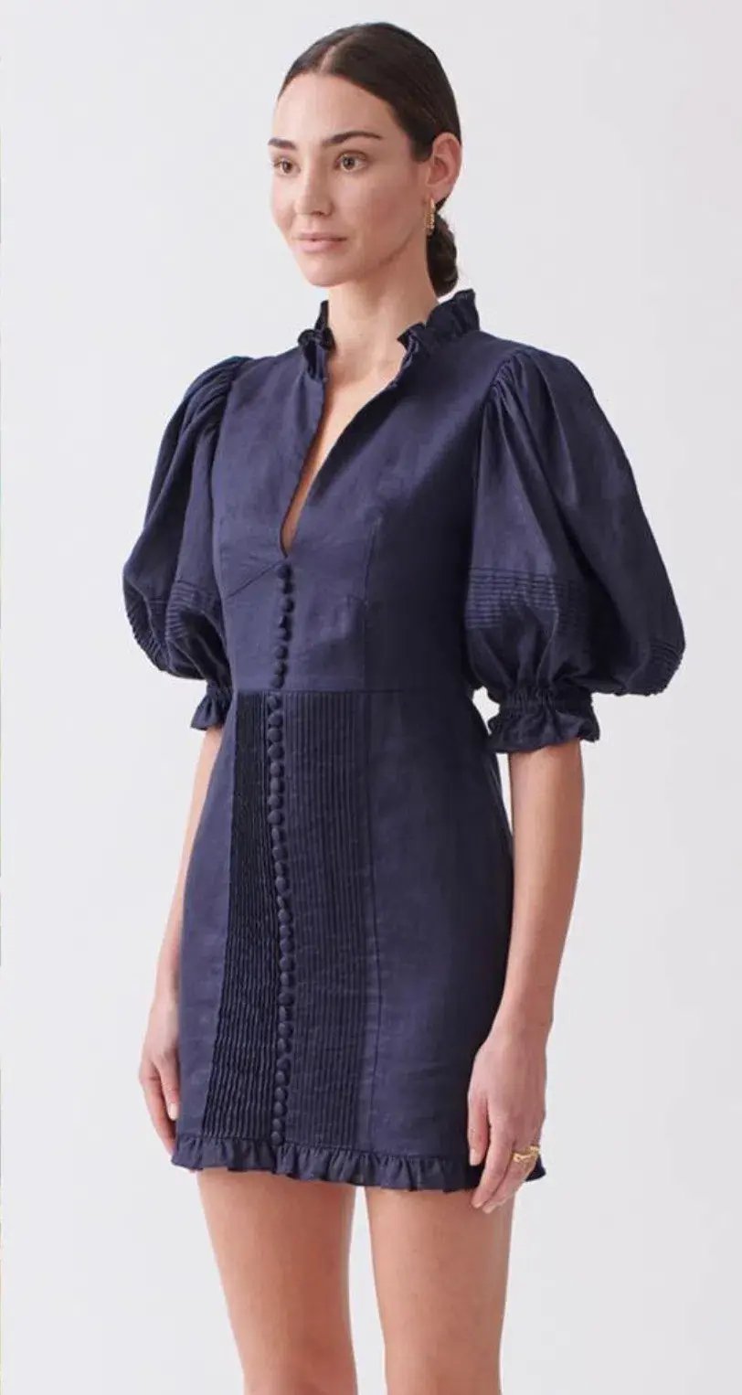 Joslin Studio Riley Cotton Lace Mini Dress In Navy Size 6 photo 4