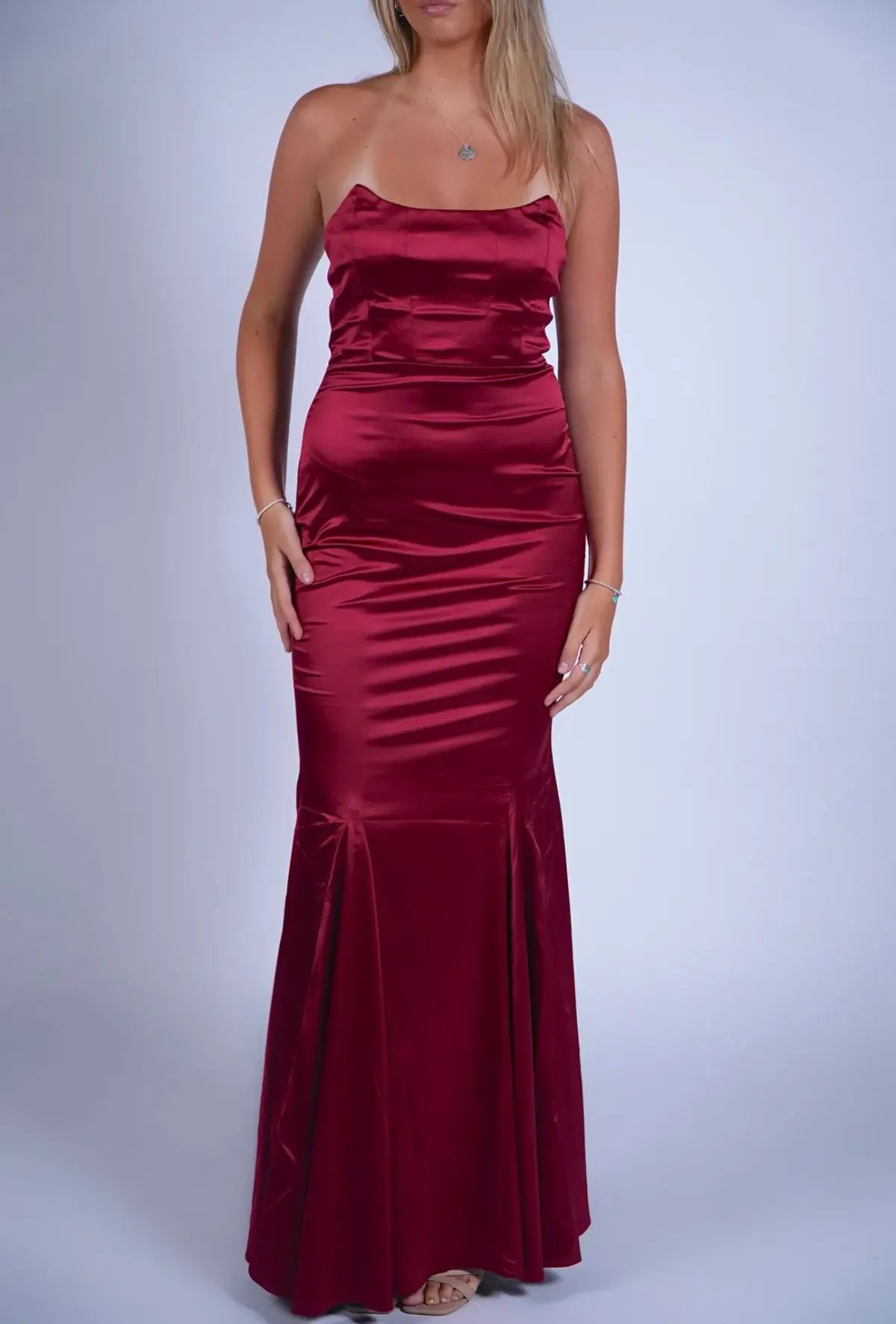 Alamour The Label Dione Dress Wine Red Size 10 photo 3