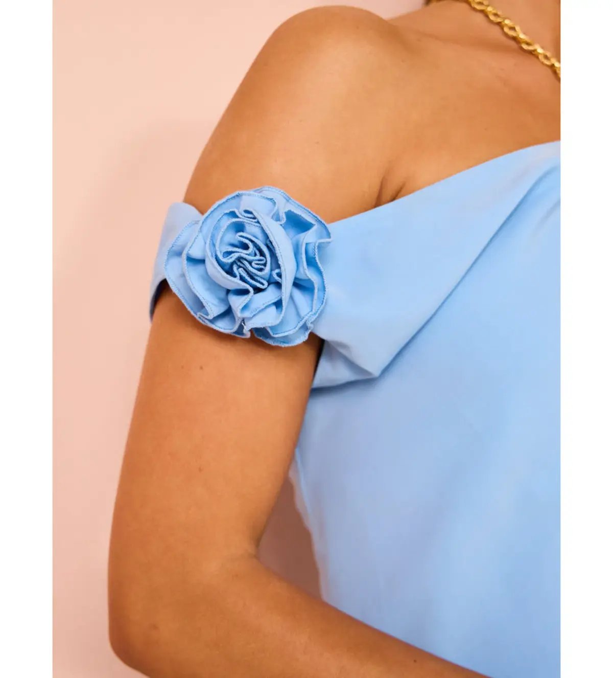 Issy Off Shoulder Flower Maxi Dress in Blue Size M / AU 10 photo 6