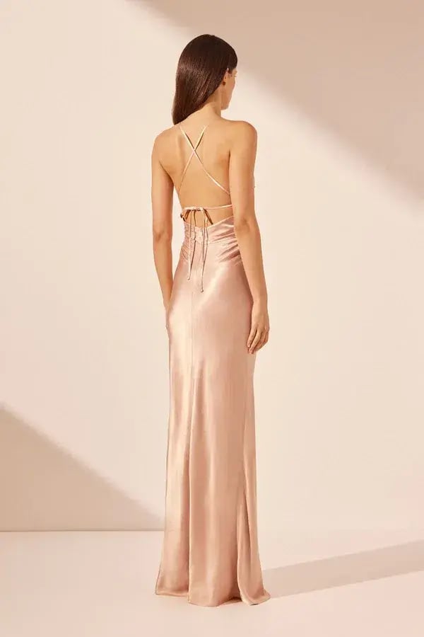 Shona Joy La Lune Lace Back Maxi Dress Desert Rose size 12 photo 2