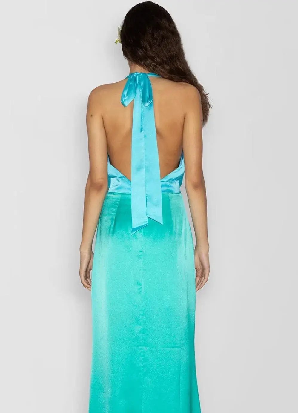 The Wolf Gang Oahu Slip Dress Maxi Aquamarine Size AU 10 photo 4