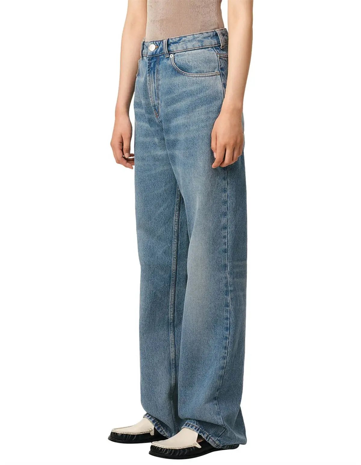 Ami Large Fit Jeans in Used Indigo Denim Size 6/XS photo 5