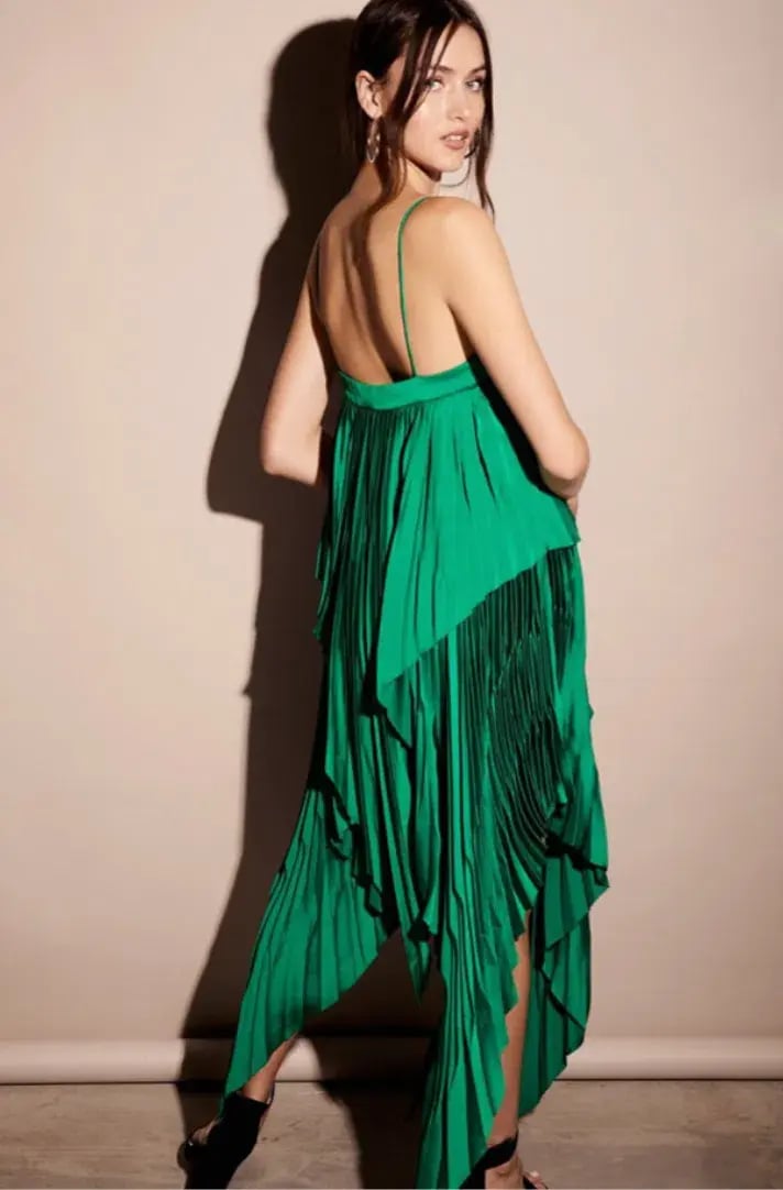Acler Ceder Pleat Dress Green Size 8 photo 2