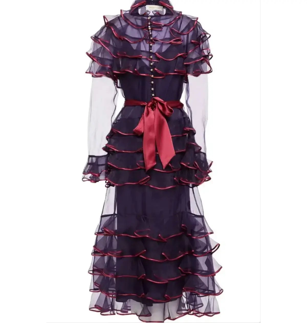 Zimmermann Lucky Tiered Dress Aubergine Size 1 / AU10 photo 3