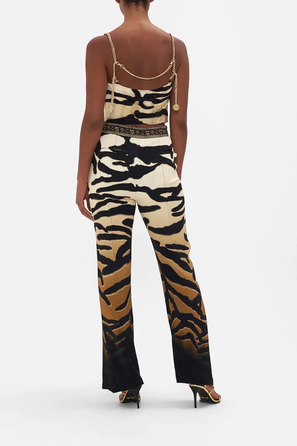 Camilla Full Length Flared Pant Tame My Tiger Print Size L / AU 14 photo 3