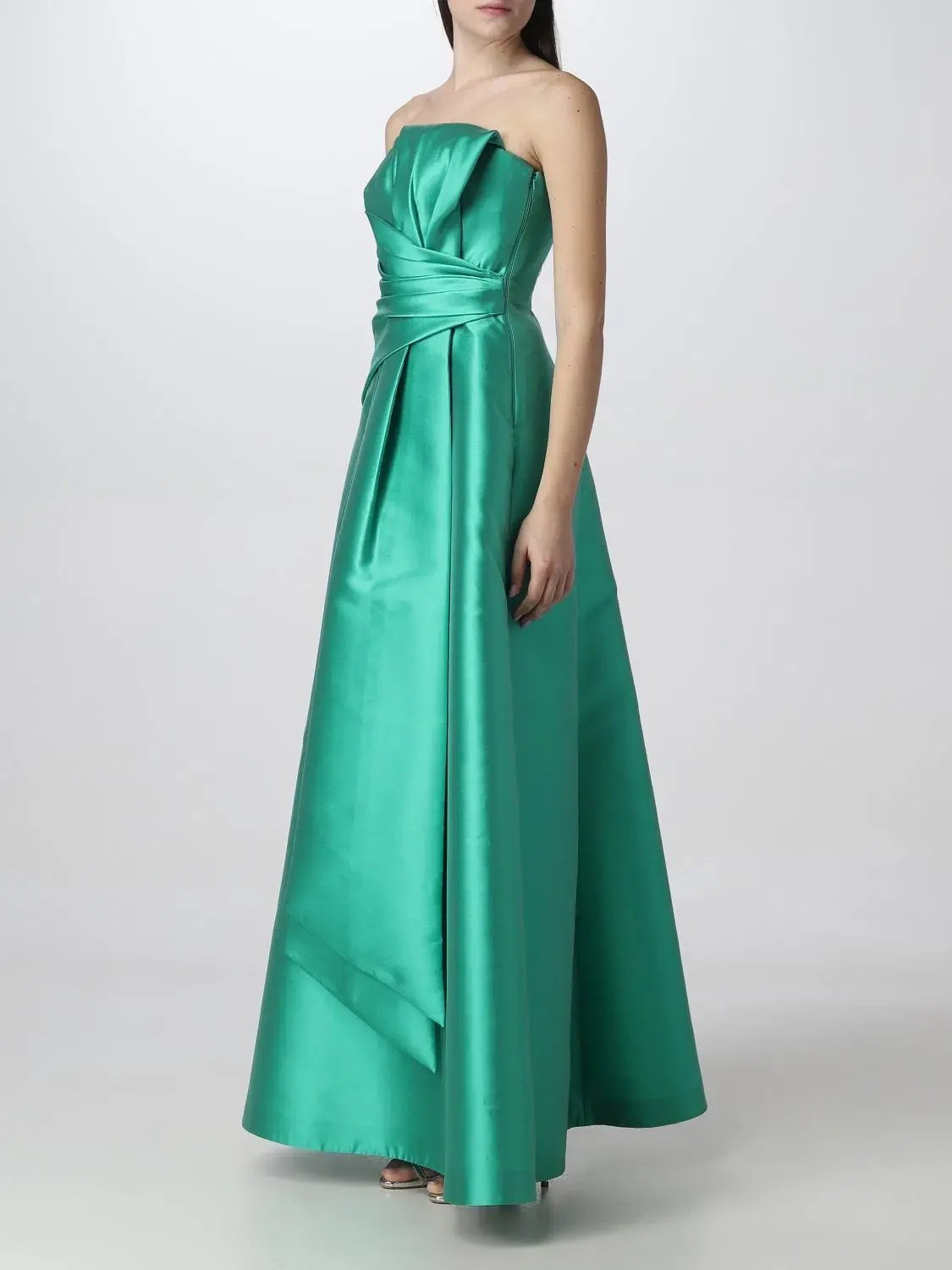 Alberta Ferretti Strapless Gown Green Size 8 photo 3