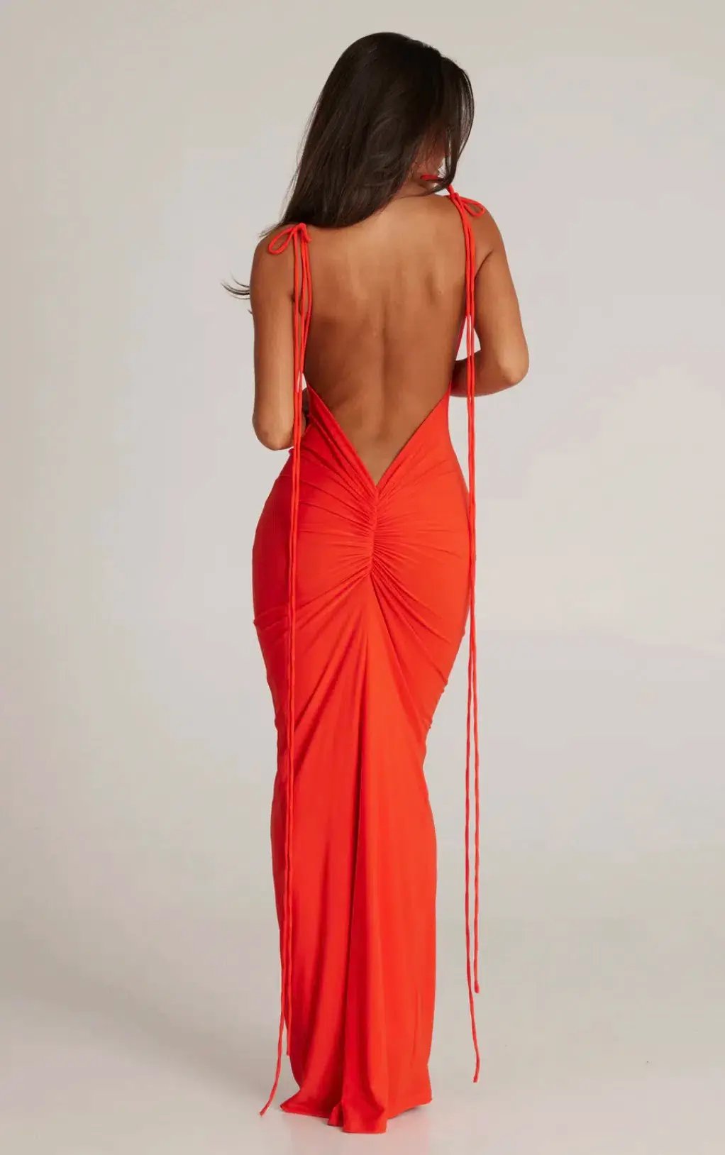 Melani The Label Jiani Long Dress Tangerine Size 8 photo 2