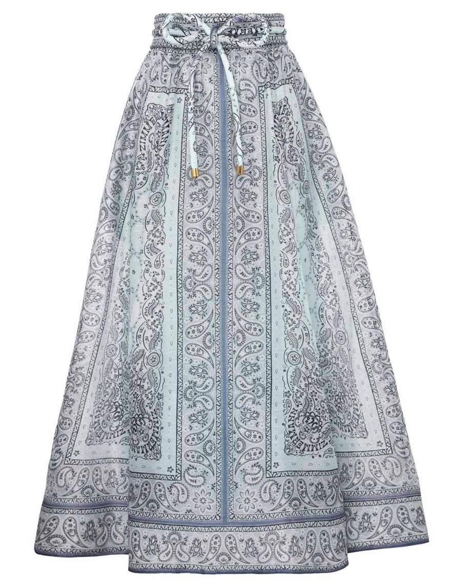 Zimmermann Gathered Shirt And Midi Skirt Set photo 4