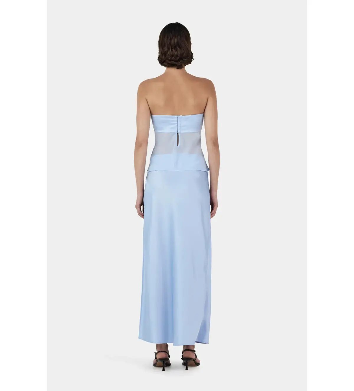 Ownley Patrice Strapless Top Size M/AU 10 and Ricky Midi Skirt Size S/AU 8 Baby Blue Set photo 4