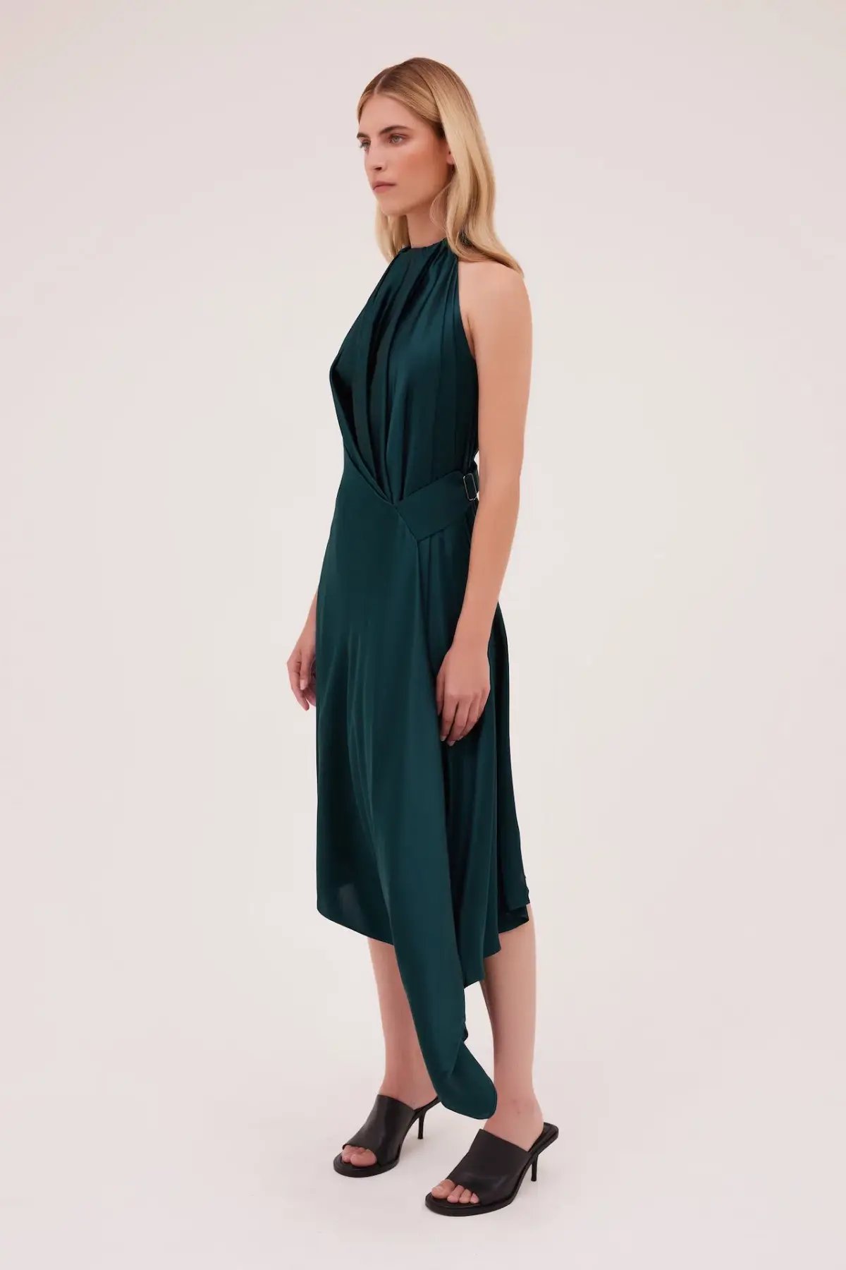 Bianca Spender Isabella Silk Midi Dress Green Size 8 photo 2