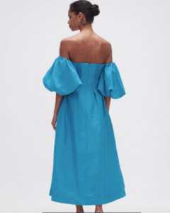Aje Eugenie Off Shoulder Midi Dress - Azure Blue photo 4