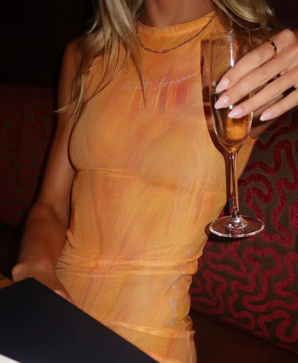 With Harper Lu Tangelo Mesh Maxi Dress Orange Size XS / AU 6 photo 4