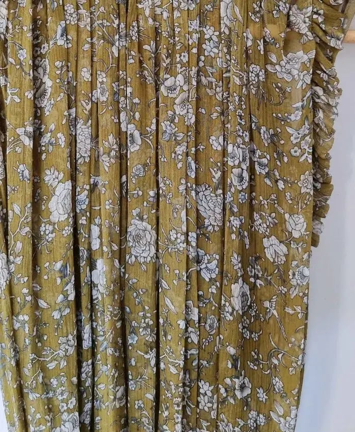 Zimmermann Rife Ruffle Neck Midi Dress Olive Floral Size 1 / AU 10 photo 2
