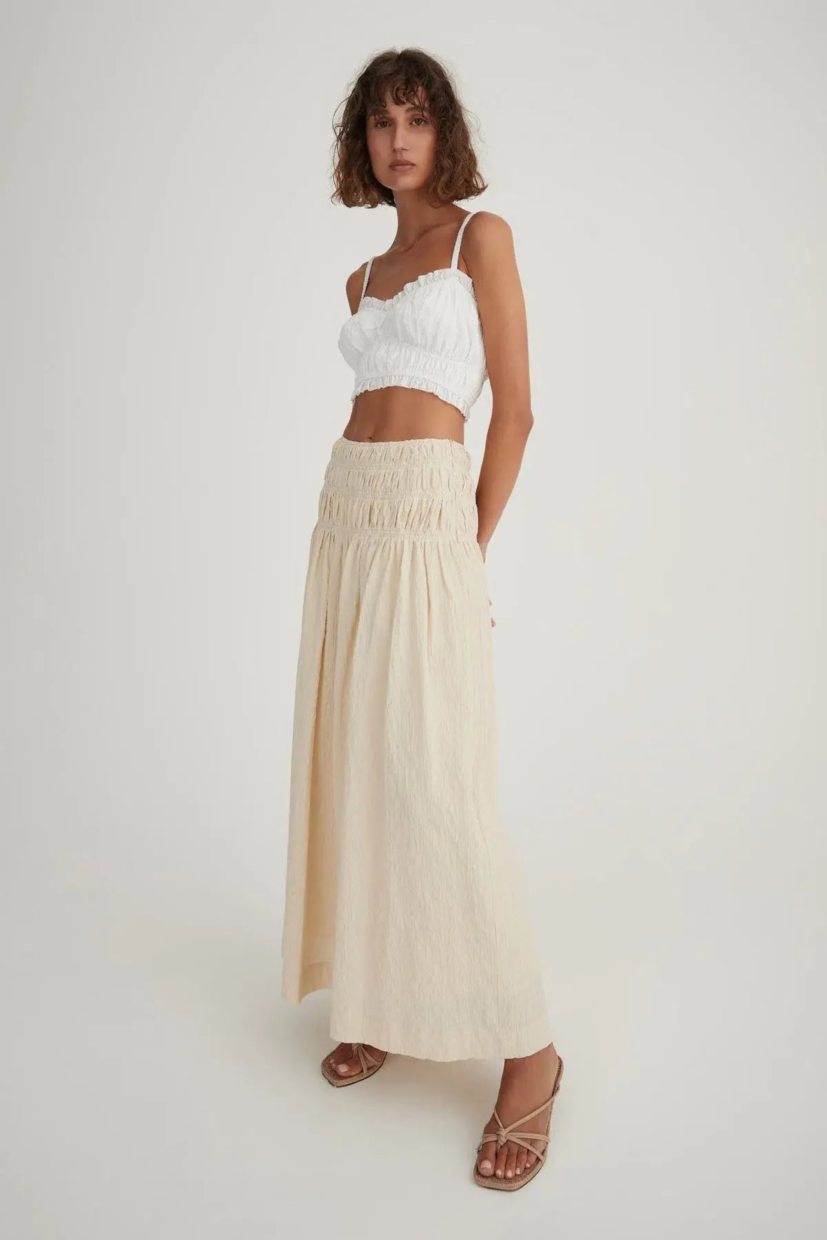 Hansen and Gretel Tully Top & Costello Skirt Set Beige Size 8 photo 2