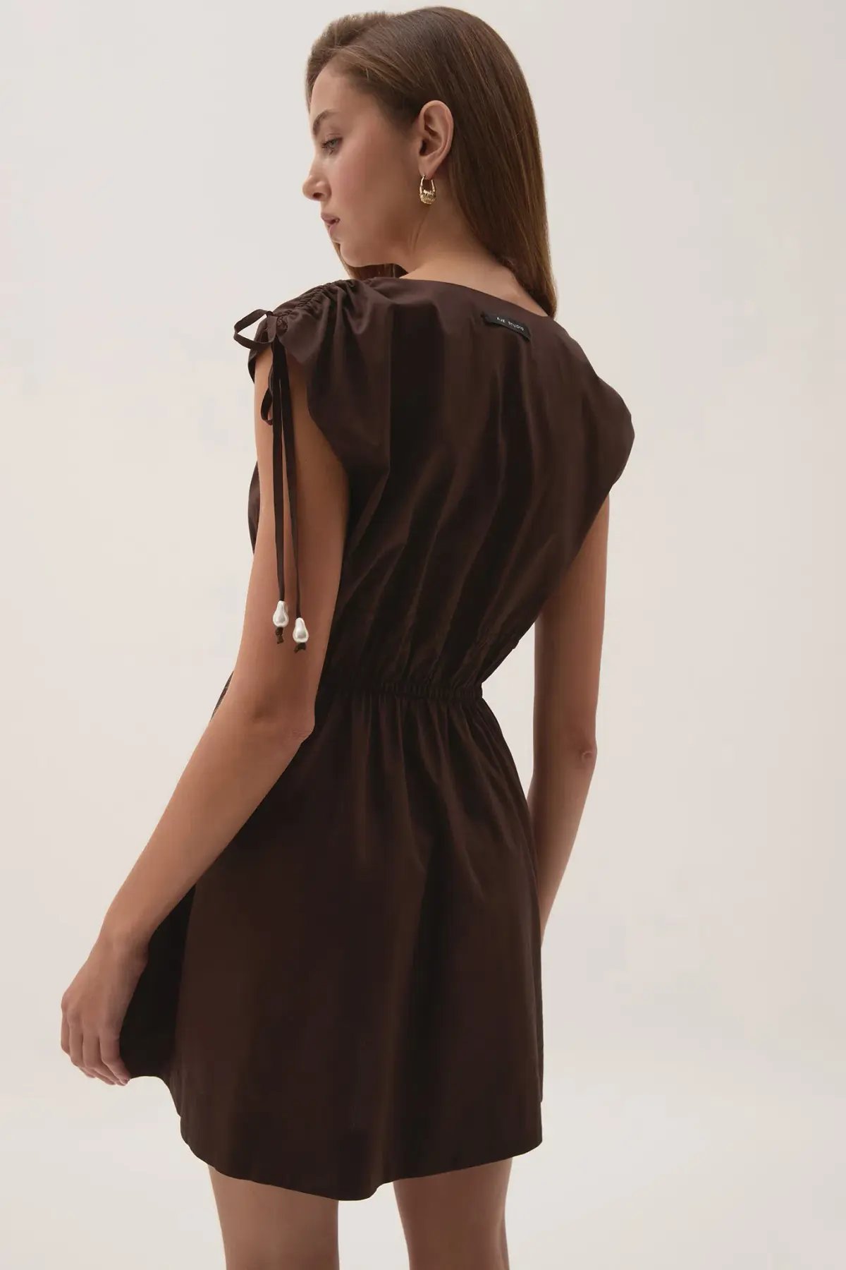 Aje Studio Marley Mini Dress Chocolate Size 8 photo 3