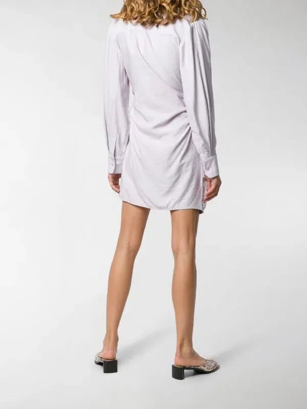 Jacquemus La Robe Bahia Knotted Shirt Dress Mini Lilac Size AU 8 photo 2